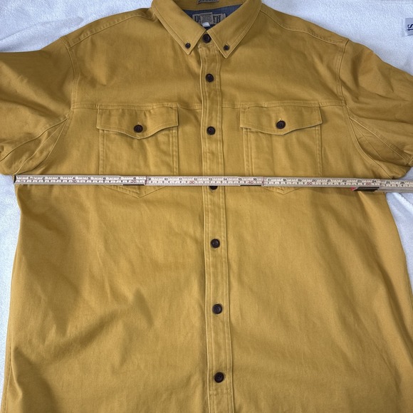 Co. "Duluth Untucked" Men's XL Button Down Shirt | Mustard Gold | Denim - Picture 8 of 9